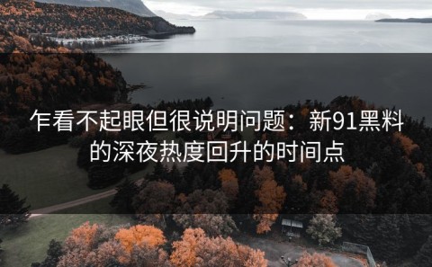 乍看不起眼但很说明问题：新91黑料的深夜热度回升的时间点