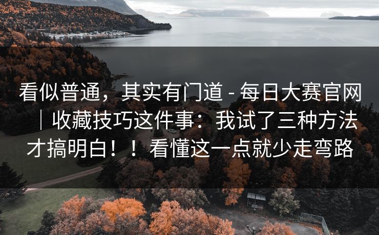 看似普通，其实有门道 - 每日大赛官网｜收藏技巧这件事：我试了三种方法才搞明白！！看懂这一点就少走弯路